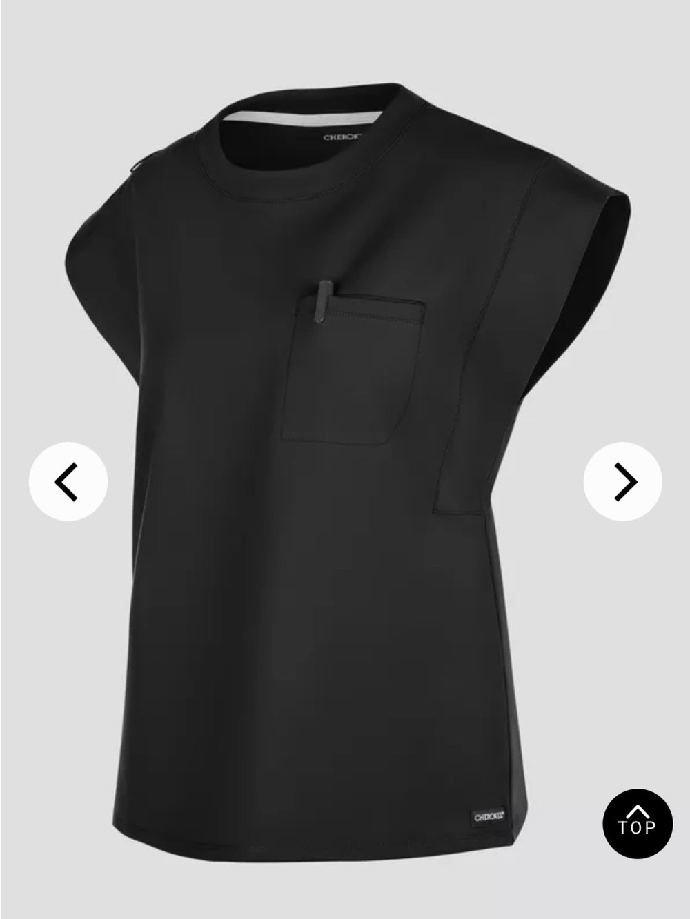 Nwt Cherokee achieve Black Women's Pocket Crewneck scrub top